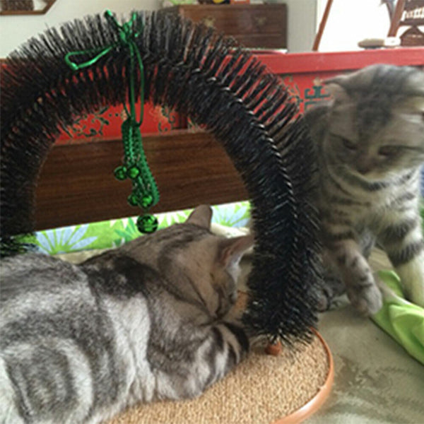 Scratching Self Groomer Catching Devices Quick Clean Fleece Base Toys Round Pets