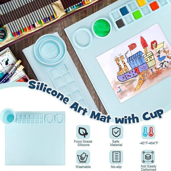 Non-Stick Silicone Drawing Board Pigment Palette Silicone Painting Mat Clay Mat
