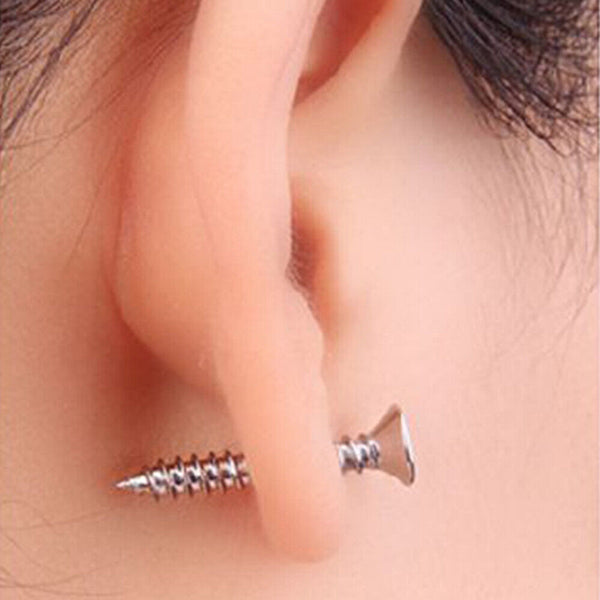 1PC Stainless Steel Women Punk Fashion Men Whole RX Screw Stud Earring Unisex