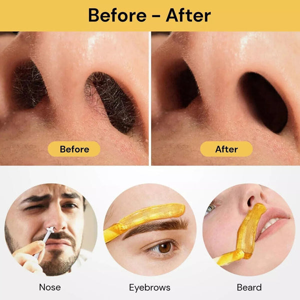 Hair Removal Ear Wax Nose Wax Kit Sticks Nasal Waxing Remover Wax Strips Beans
