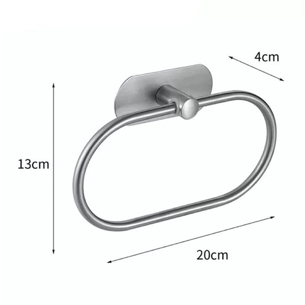 2X Stainless Steel Oval Towel Ring Rail Holder Wall Mounted Hand Towel Rack Bath