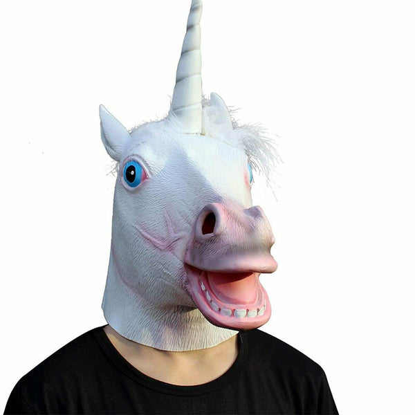 Horse Head Mask Female Latex Prop Animal Cosplay Costume Party Halloween