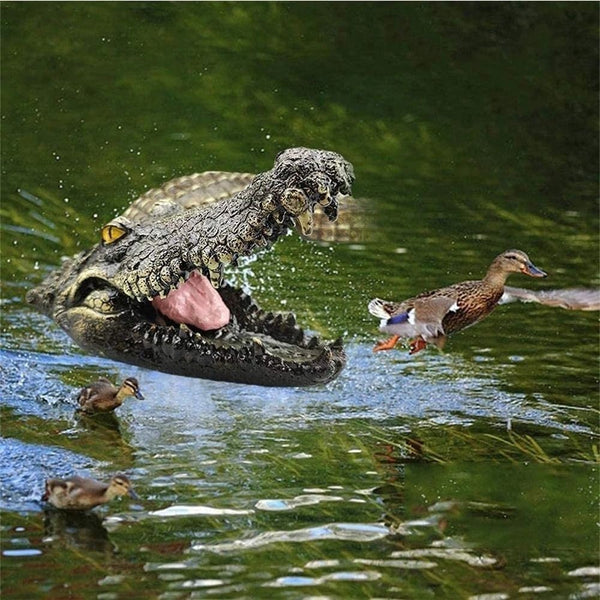 Crocodile Head Resin Floating Garden Pond Water Feature Pool Ornament Decoration