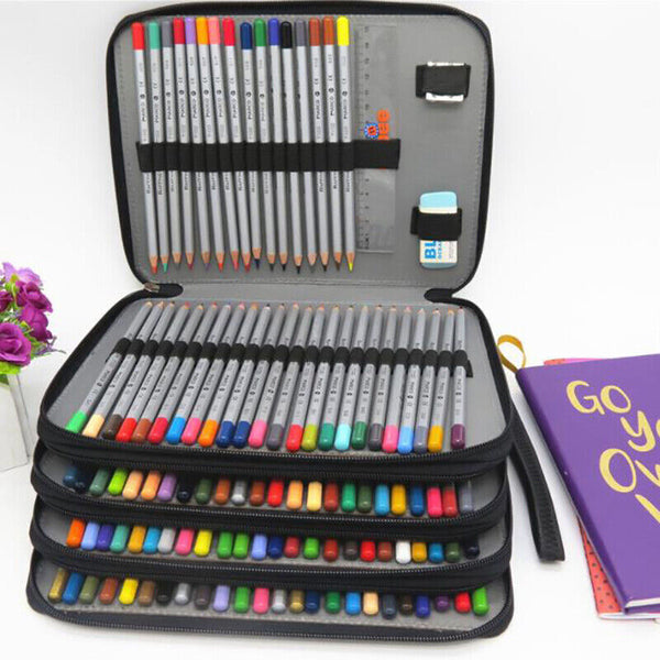 Large 168 Slot Pencil Case Foldable Storage Organizer Pen Makeup Bag Capacity