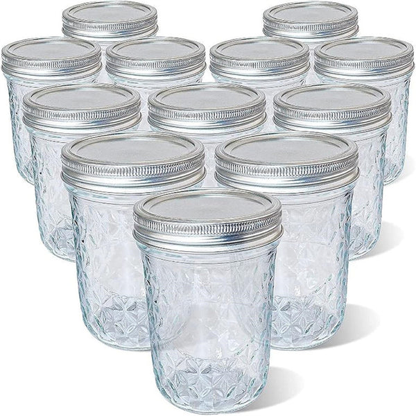 Mason Jars Canning Kit - 6x 500ml Glass Preserving Jars with Lids, Funnel, Rack & Tongs