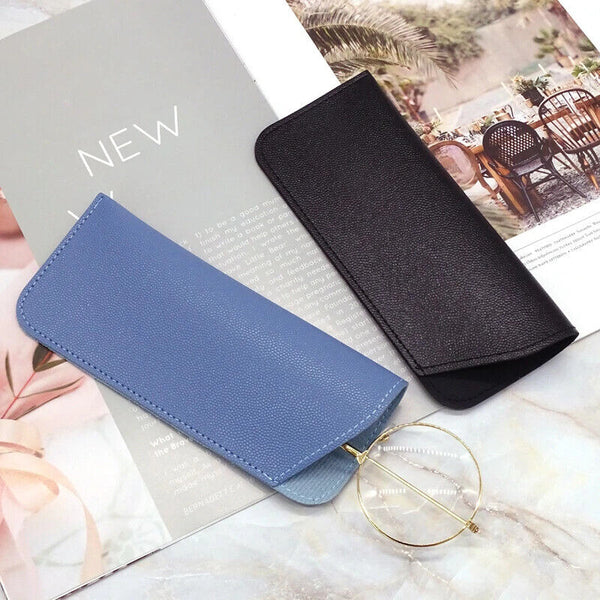 Leather Eyeglass Sunglasses Reading Glasses Case Soft Pouch Bag Pocket -3 Colour