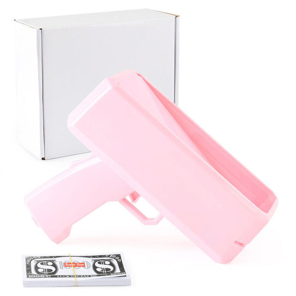 Multi-Coloured Money Shooter Spray Cash Toy Money Gun Prop 100pcs Bill Dispenser