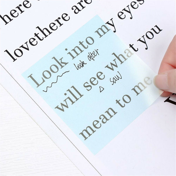 UP 600 Sheets Transparent PET Memo Sticky Note Daily To Do Stationery Waterproof