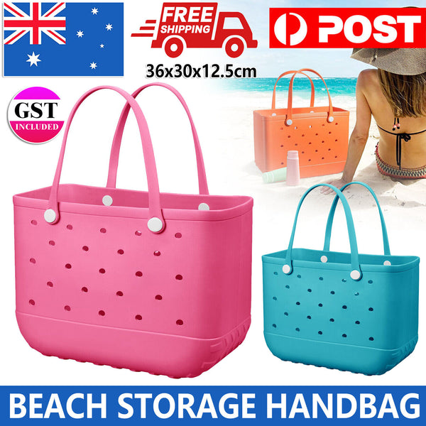 EVA Beach Bag Rubber Tote Bag Beach Storage Handbag Waterproof Travel Bag AU
