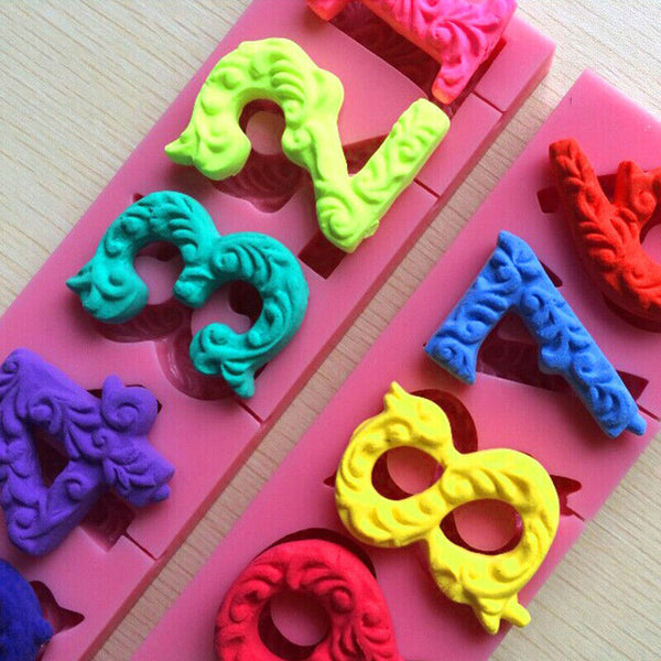 Number Silicone Fondant Mould Cake Decorating Sugar Craft Topper Chocolate Mold
