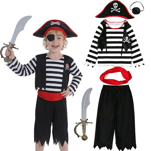 Kids Pirate Costume - Boys Pirate Captain Dress-Up Set for Book Week & Halloween