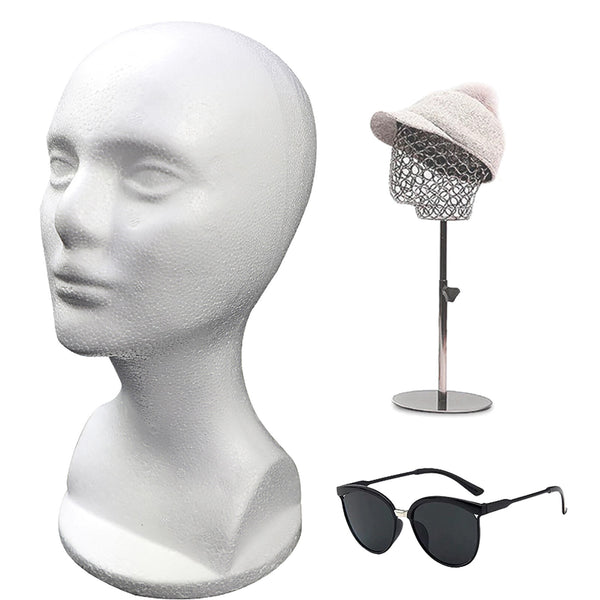 10PCS Female Foam Mannequin Head Wig Hat Display Stand Styrofoam Model