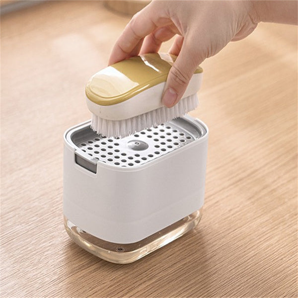 300ml Soap Dispenser with Sponge Holder | Kitchen Countertop Dishwashing Pump