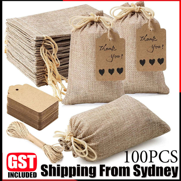 Natural Linen Burlap Drawstring Pouch Small Jute Sack Jewellery Gift Bag