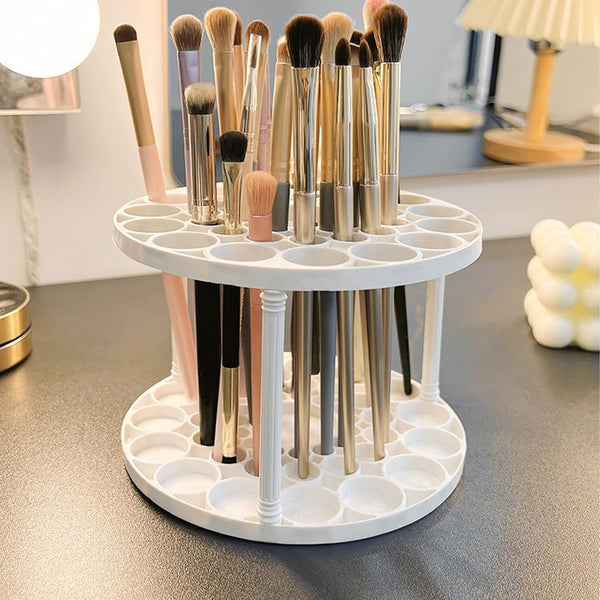 6pcs 360° Rotating Brush Holder Organizer | 46-Hole Makeup & Paint Brush Storage