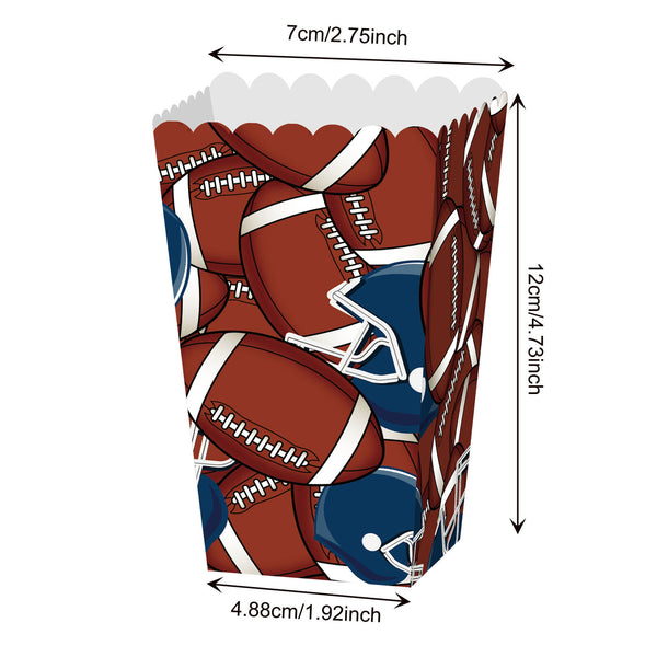 24pcs Football Party Popcorn Cookie Boxes Touchdown Celebration Dessert Supplies