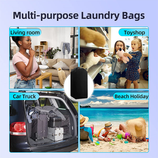 1x Large Laundry Bag Travel Drawstring Bags For Dirty Clothes Washing Machines
