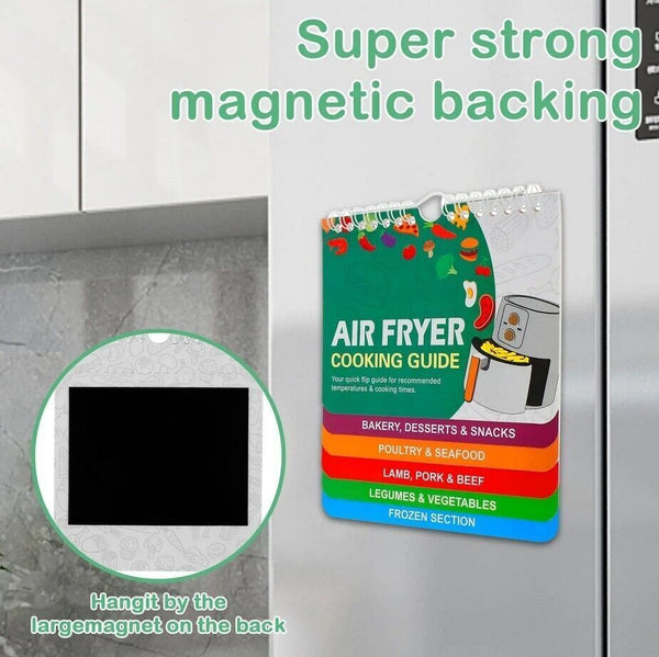 Air Fryer Magnetic Cheat Magnets Cooking Guide Booklet Air Fryer Cheat Sheet