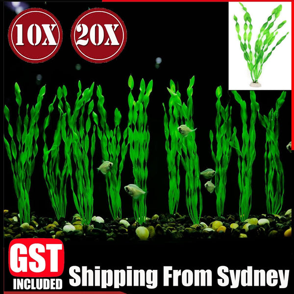 10/20PCS Artificial Plastic Water Grass Plants Fish Tank Decor Aquarium Ornament