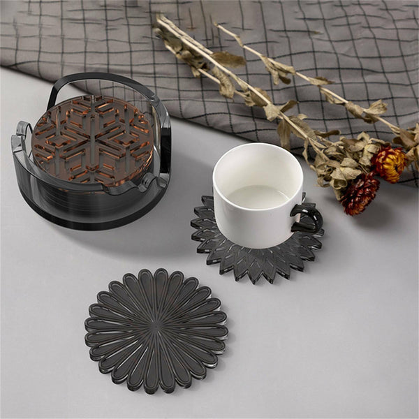 3X Flower Silicone Coaster Mat Storage Holder Set Resin Casting Mold Epoxy Mould