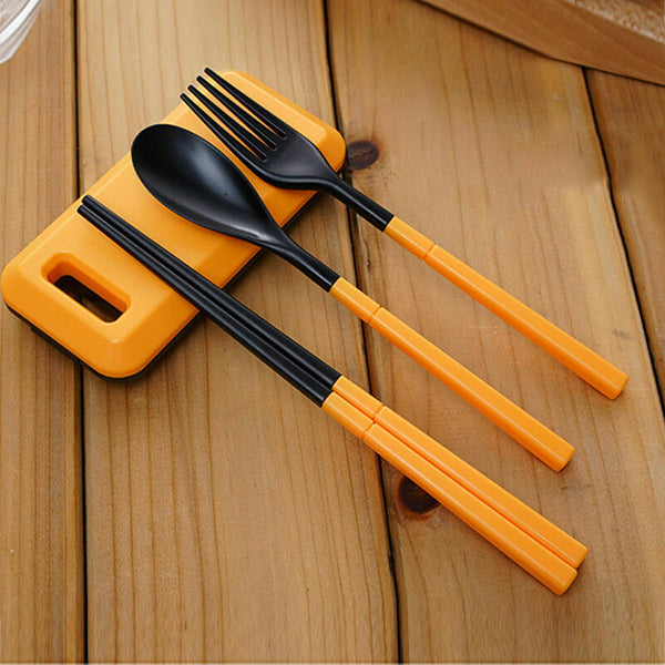 Portable Dinnerware Set Fork Folding Tableware Cutlery Chopsticks Travel