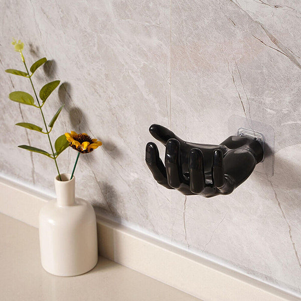 Hand Shape Hook Ball Display Rack Resin Bag Key Holder Wall Hanger Adhesive Home