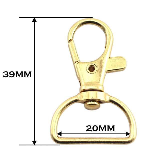 10PCS Gold Swivel Lobster Clasps Trigger Clips Clasp Snap Hook Key Chain Ring AU