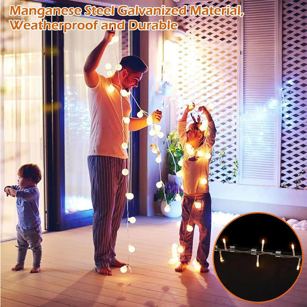 50PCS LED Fairy Lights Steel Gutter Hooks Metal Clips Christmas Party Clip TOOL