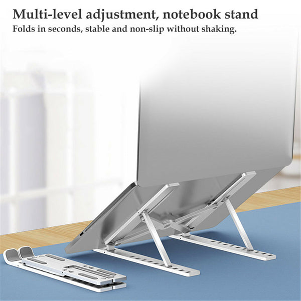 Foldable Laptop Stand and Tablet Holder – Adjustable Portable Desktop Riser for Notebook, iPad and Tablet