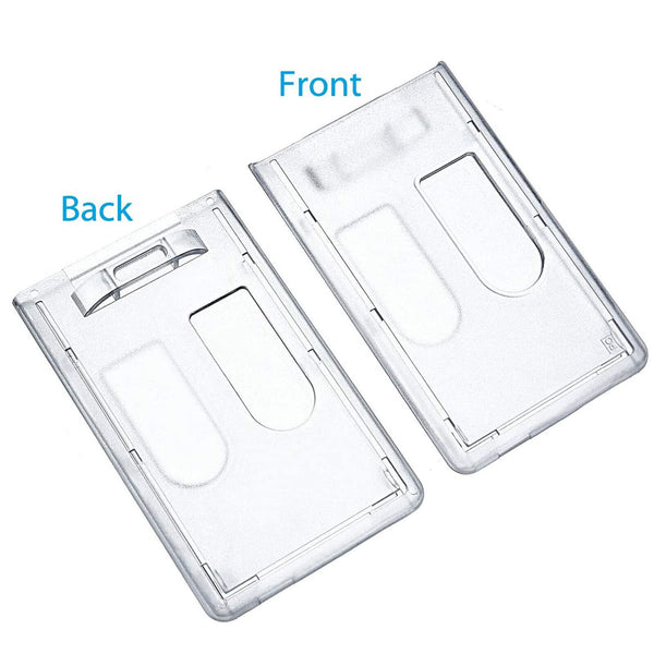 Hard Plastic Badge ID Card Holder Lanyard Business Work Pouch Double Side