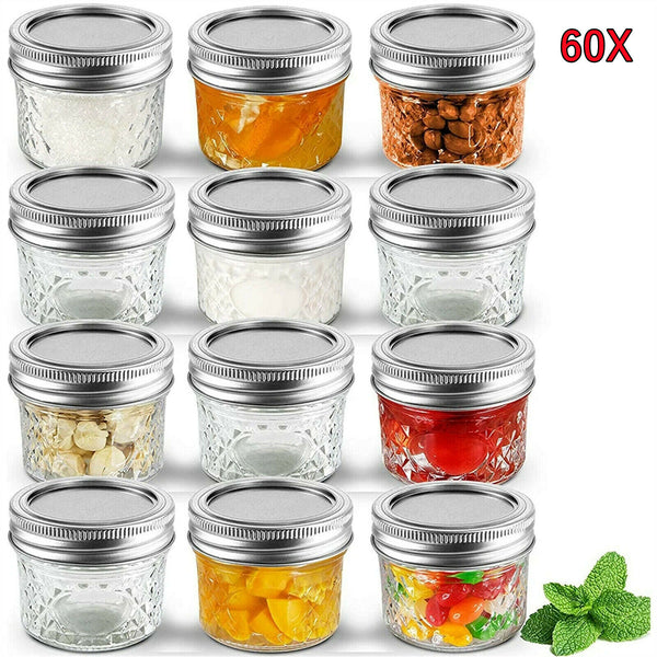 12 PCS Glass Jars with Lid Small Food Candy Storage Mason Jam Bottle Containe