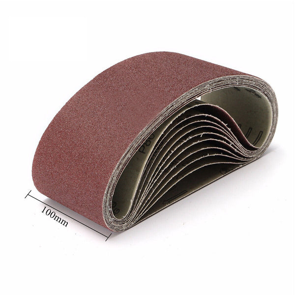 10X 100x610mm Sanding Belt 80 120 180 Mixed Grit Abrasive Grinding Sander Sheet