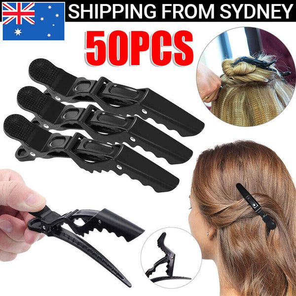 50x Crocodile Hair Clips Salon Hairdressing Tool Matte Section Claw Clamp AU