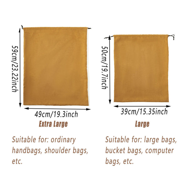 4PCS Dust Bags Suede Dust Bag Set Drawstring Storage Bags for Handbag Protection