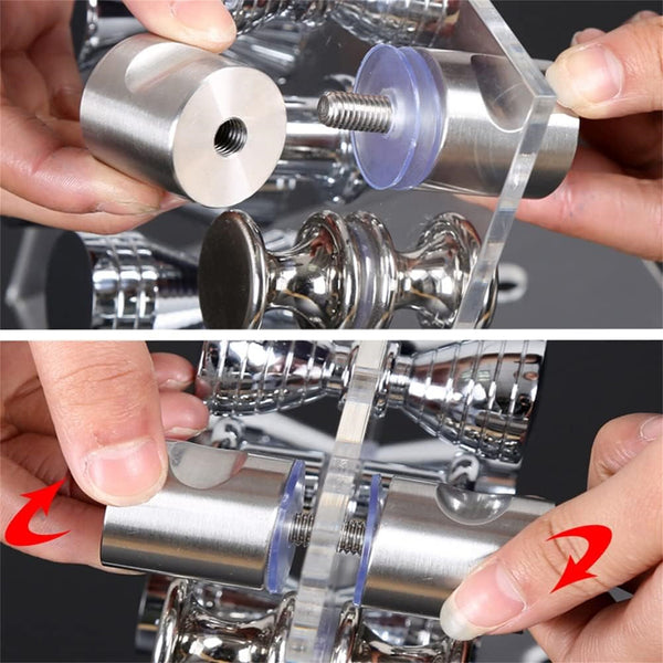 3PCS Stainless Steel Glass Door Knob Pull Handle Bathroom Shower Door