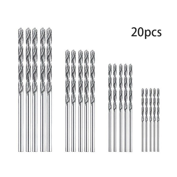 20pcs Diamond Drill Bit Set 4 Sizes 1mm 1.5mm 2mm 2.5mm Twist Tip Jewelry AU