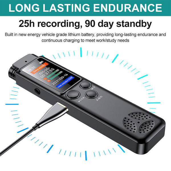 64G Digital Voice Activated Recorder Mini Audio Recording MP3 Device for Meeting