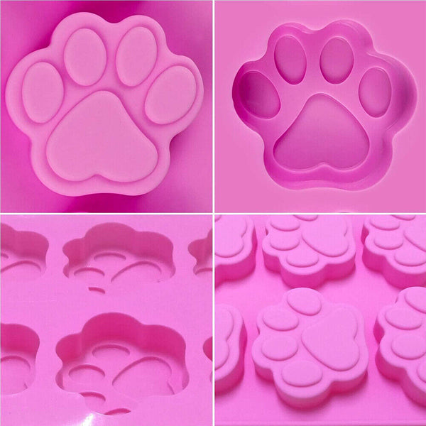 Reusable Silicone Dog Paw And Bone Cake Chocolate Mold Cookie Baking Mould Tools