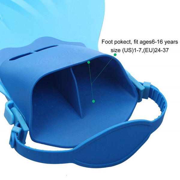 Kids Mermaid Tail Fin Adjustable Monofin Swimming Flipper Diving Swimmable Tool