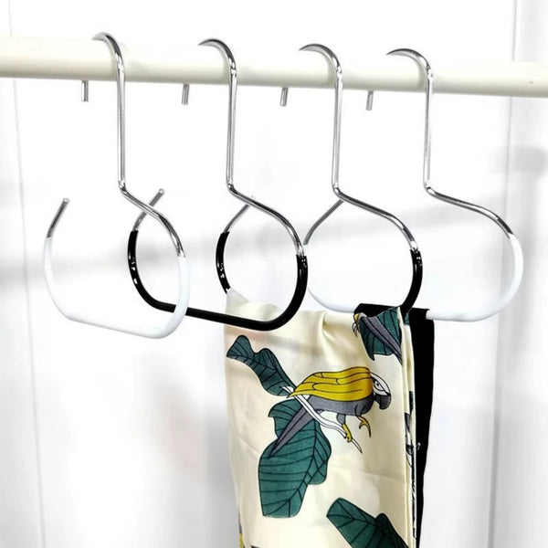 5pcs Stainless Steel Multi Hook Hanger | Hat Clothes Organizer Rack (Black & White)