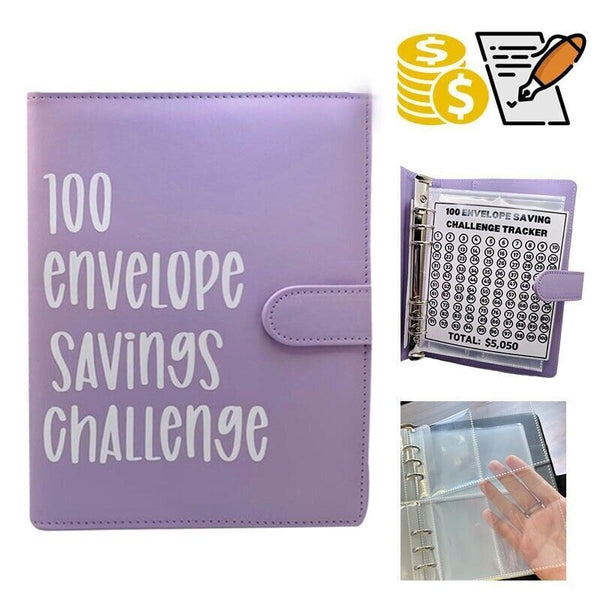 2PCS 100 Envelope Challenge Binder Budget Binder Savings Challenge Planner Book
