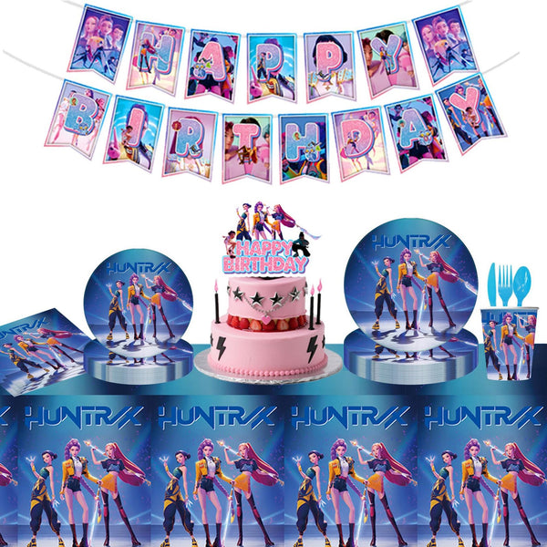 Cups Cake Toppers Balloons Party Supplies Demon Hunters Birthday Tableware