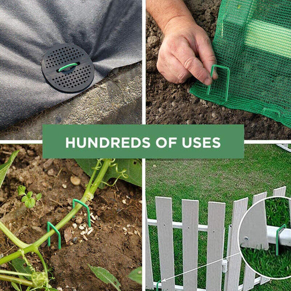50PCS Synthetic Artificial Grass Turf Pins U Shaped Fastening Pegs Lawn Weed Mat