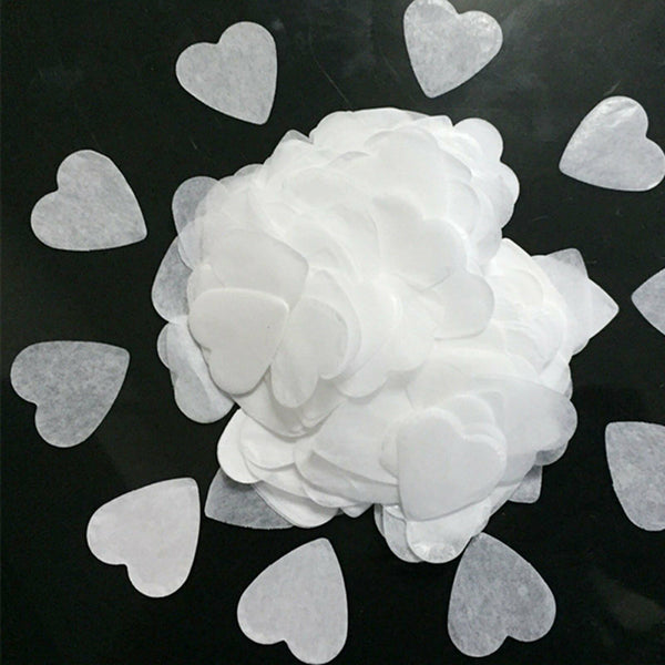 Wedding Confetti (5000pc) – White Heart Biodegradable Tissue Paper Confetti