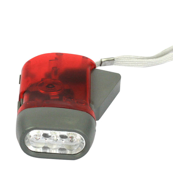 3LED Lamp Torch Hand Press Crank Camping Lights Wind Up Flashlight Emergency