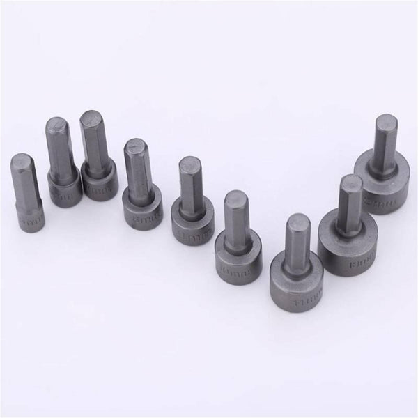9PCS Power Nut Driver Drill Bit Set Metric Socket Wrench Screw 1/4
