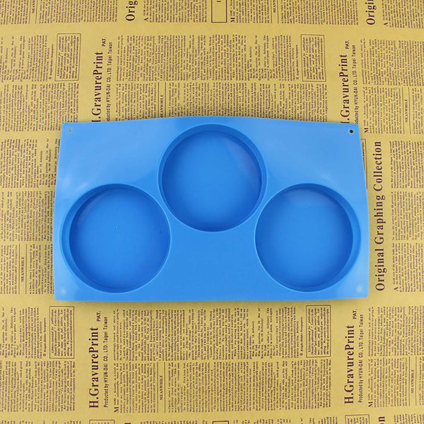 3 Holes Silicone Cake Pie Custard Tart Resin Mold Bakeware Coaster Tray Moulds