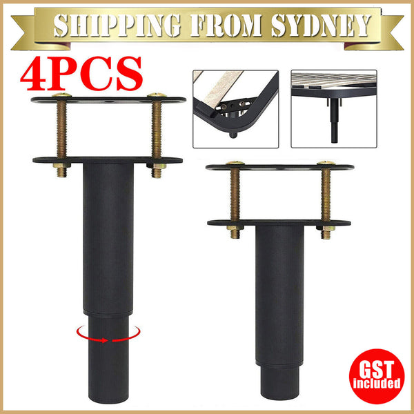 4X Bed Legs Adjustable Retractable Heavy Duty Bed Center Frame Support Feet Leg