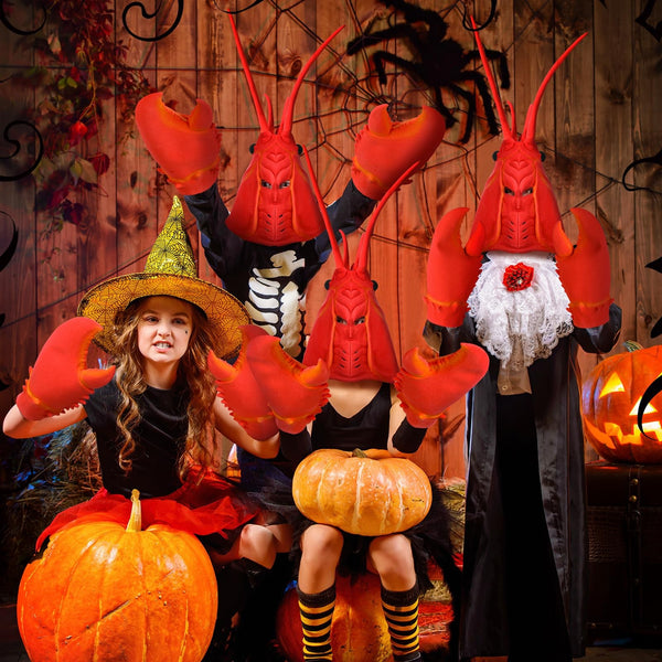 Funny Crab Lobster Claw Gloves and Headdress Set – Latex Cosplay Costume Party Accessories