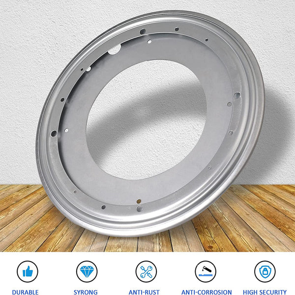 2PCS 12 Inch Lazy Susan Turntable Bearing Rotating Swivel Plate Heavy Duty Silver